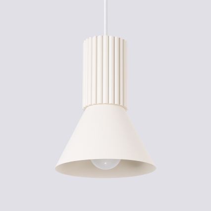 Lámpara colgante ESTRIA con cable 1xE14/10W/230V Ø 14 cm color crema