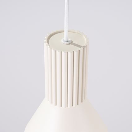Lámpara colgante ESTRIA con cable 1xE14/10W/230V Ø 14 cm color crema