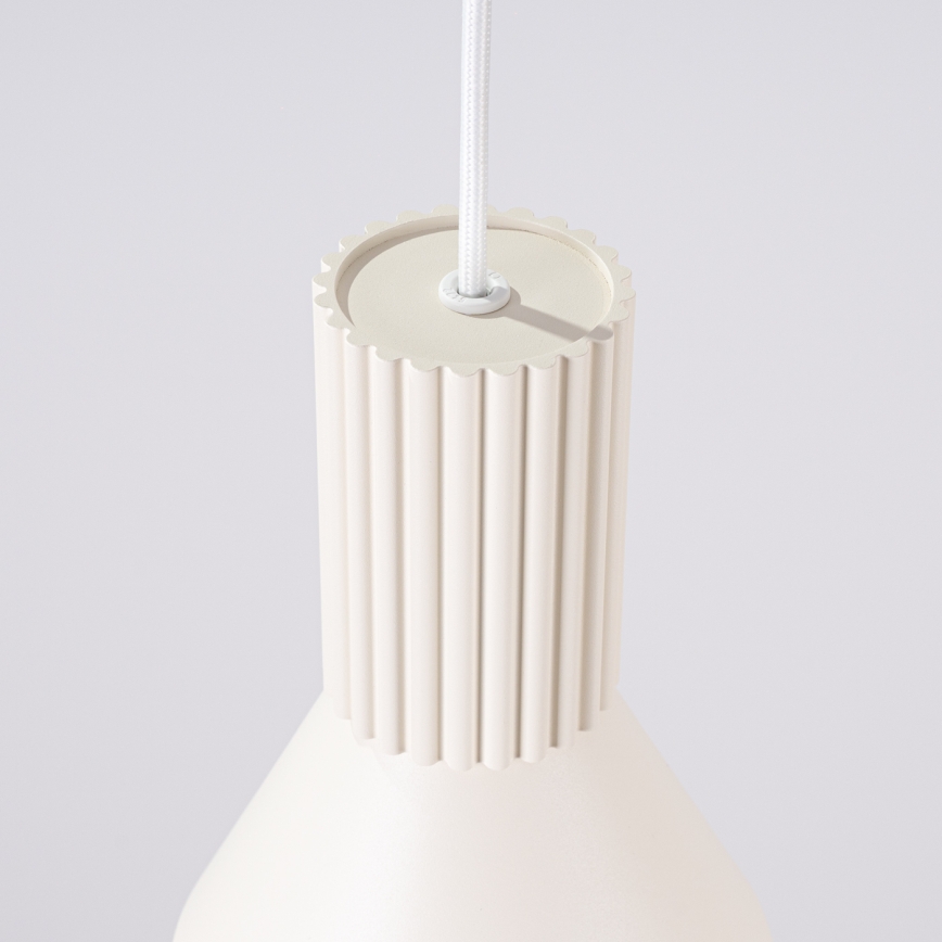 Lámpara colgante ESTRIA con cable 1xE14/10W/230V Ø 14 cm color crema