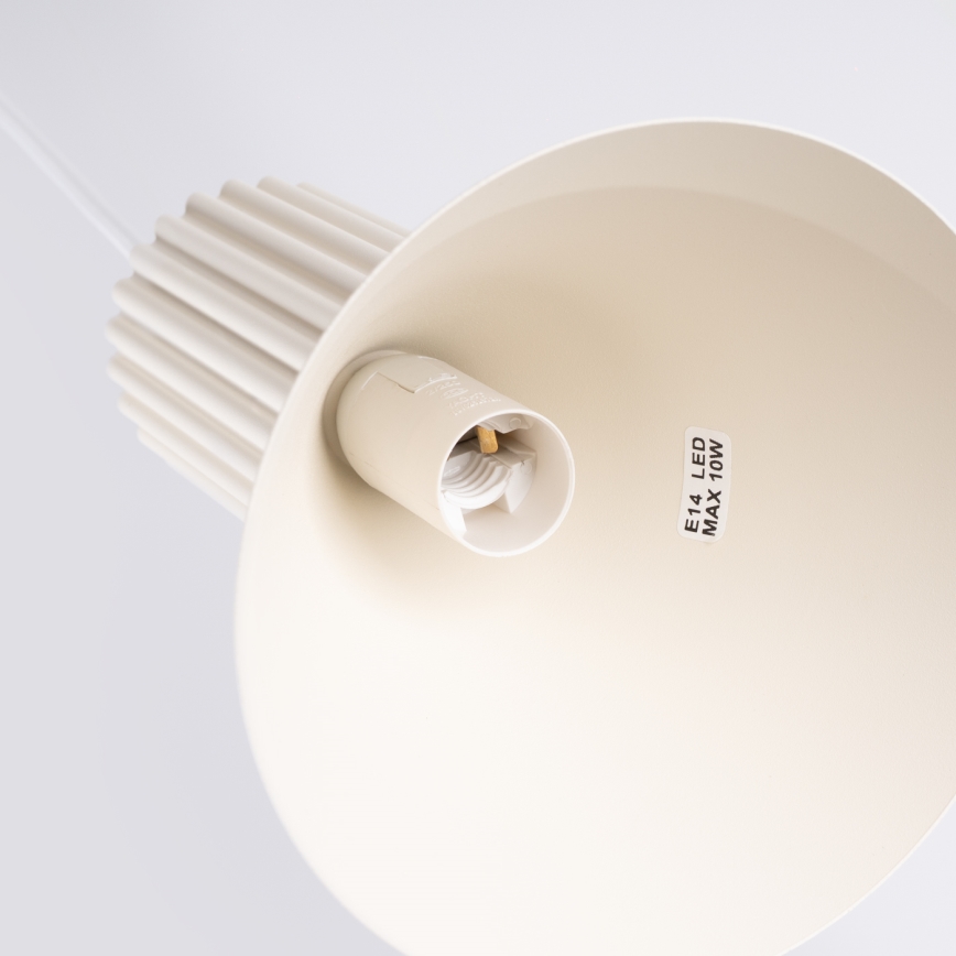 Lámpara colgante ESTRIA con cable 1xE14/10W/230V Ø 14 cm color crema