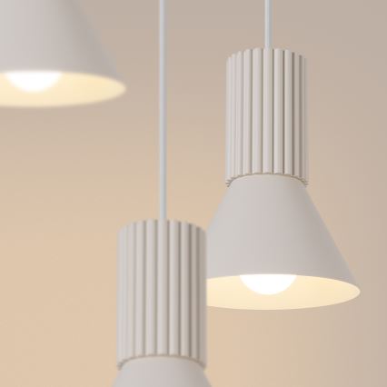 Lámpara colgante con cable ESTRIA 3x E14/10W/230V Ø 30 cm color crema