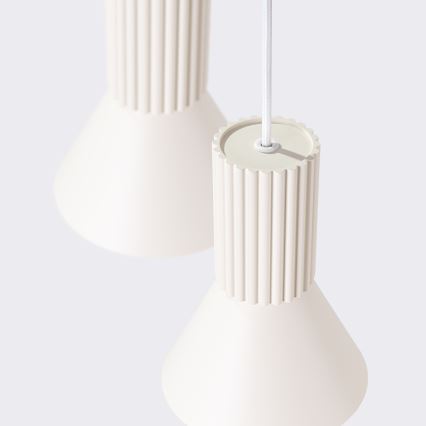Lámpara colgante con cable ESTRIA 3x E14/10W/230V Ø 30 cm color crema