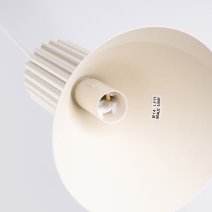 Lámpara colgante con cable ESTRIA 3x E14/10W/230V Ø 30 cm color crema