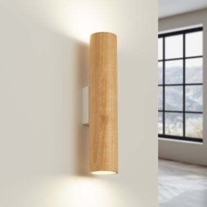 Aplique de pared LINO 2xGU10/10W/230V de haya
