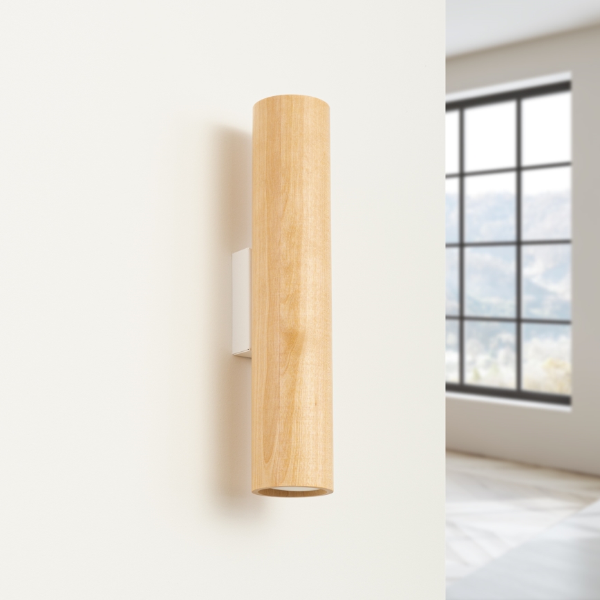 Aplique de pared LINO 2xGU10/10W/230V de haya