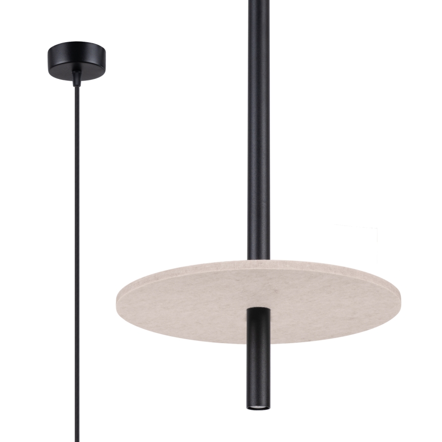 Lámpara colgante con cable FELTRO 1xG9/8W/230V negra/crema