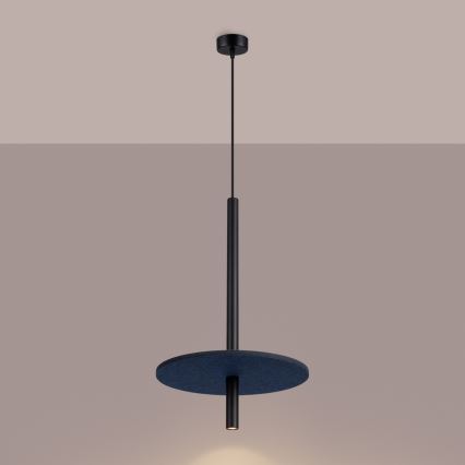 Lámpara colgante con cable FELTRO 1xG9/8W/230V negro/azul