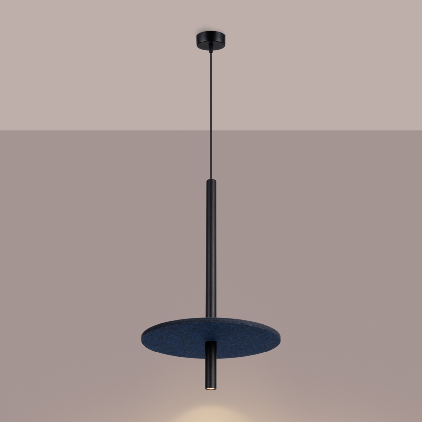 Lámpara colgante con cable FELTRO 1xG9/8W/230V negro/azul
