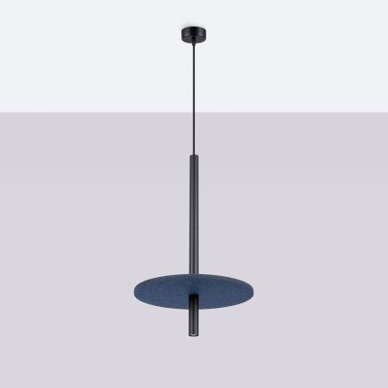 Lámpara colgante con cable FELTRO 1xG9/8W/230V negro/azul