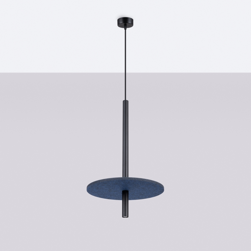 Lámpara colgante con cable FELTRO 1xG9/8W/230V negro/azul