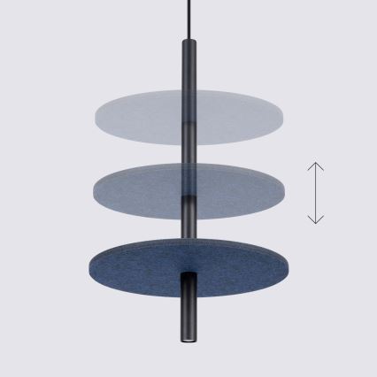 Lámpara colgante con cable FELTRO 1xG9/8W/230V negro/azul