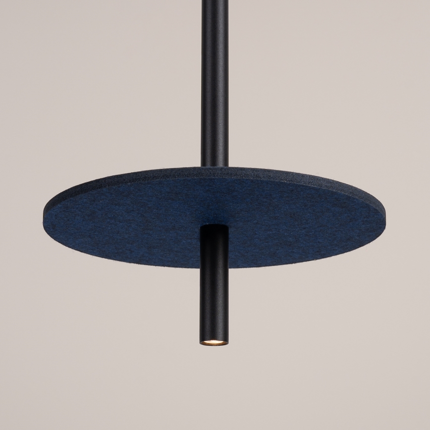 Lámpara colgante con cable FELTRO 1xG9/8W/230V negro/azul