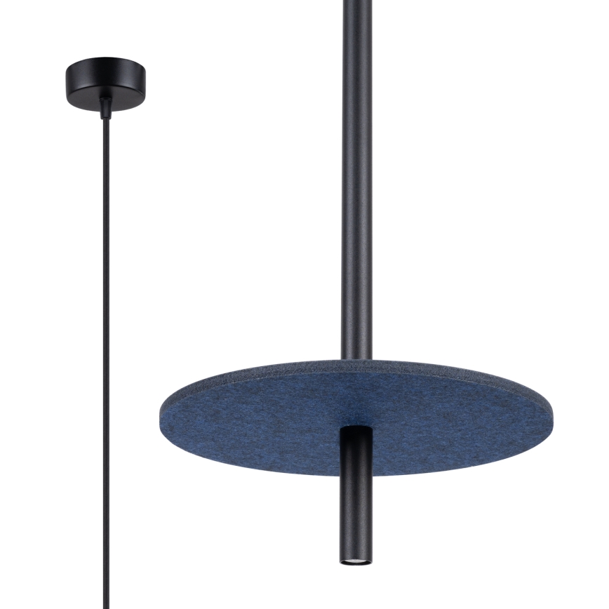 Lámpara colgante con cable FELTRO 1xG9/8W/230V negro/azul