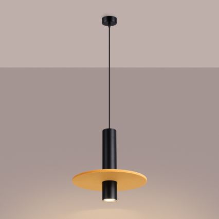 Lámpara colgante con cable PELTA 1xGU10/10W/230V negro/amarillo