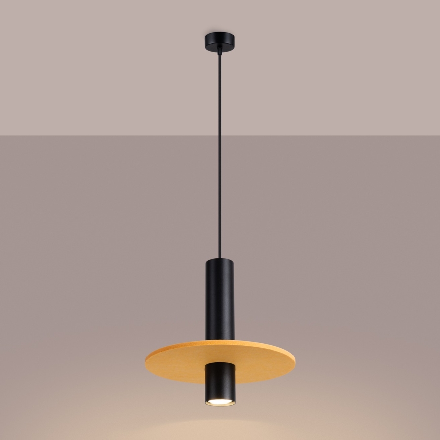 Lámpara colgante con cable PELTA 1xGU10/10W/230V negro/amarillo