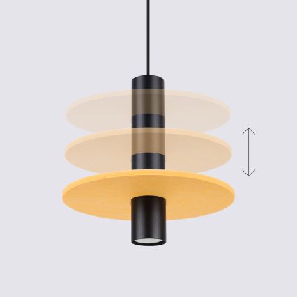 Lámpara colgante con cable PELTA 1xGU10/10W/230V negro/amarillo