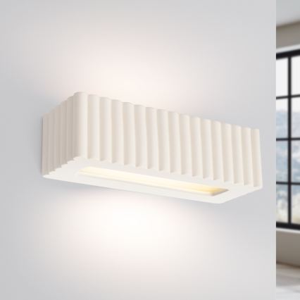Aplique de pared RIGATA 1xE27/15W/230V cerámica/blanco