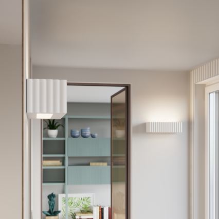 Aplique de pared RIGATA 1xE27/15W/230V cerámica/blanco