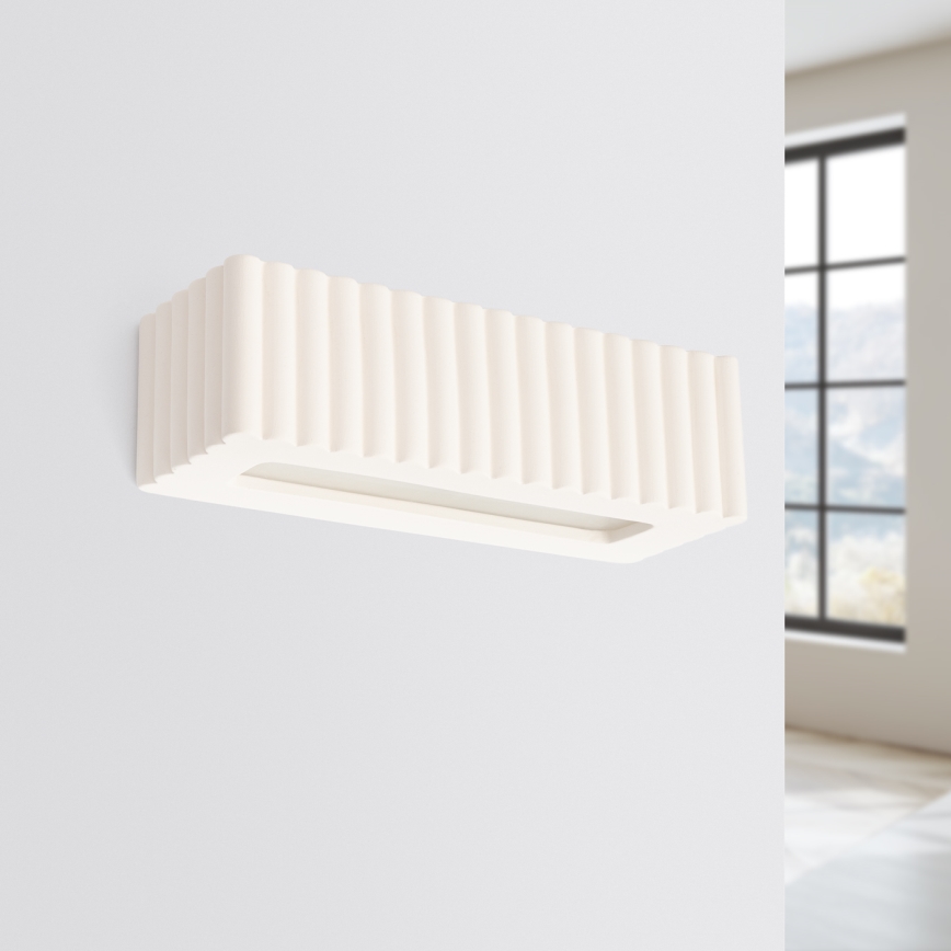 Aplique de pared RIGATA 1xE27/15W/230V cerámica/blanco