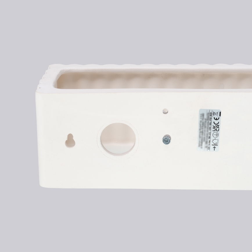 Aplique de pared RIGATA 1xE27/15W/230V cerámica/blanco