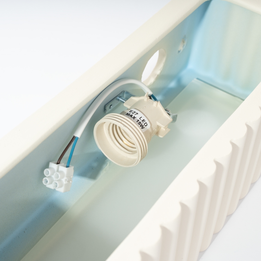 Aplique de pared RIGATA 1xE27/15W/230V cerámica/blanco
