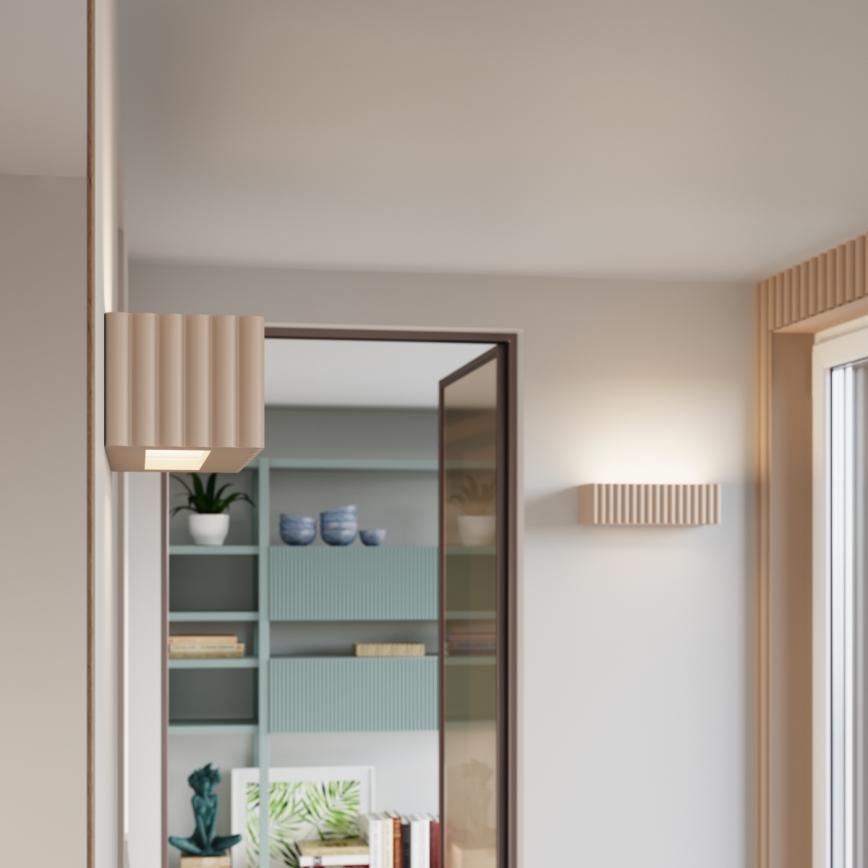 Aplique de pared RIGATA 1xE27/15W/230V cerámica/taupe