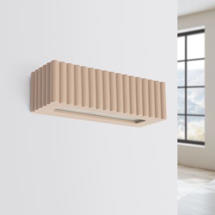 Aplique de pared RIGATA 1xE27/15W/230V cerámica/taupe