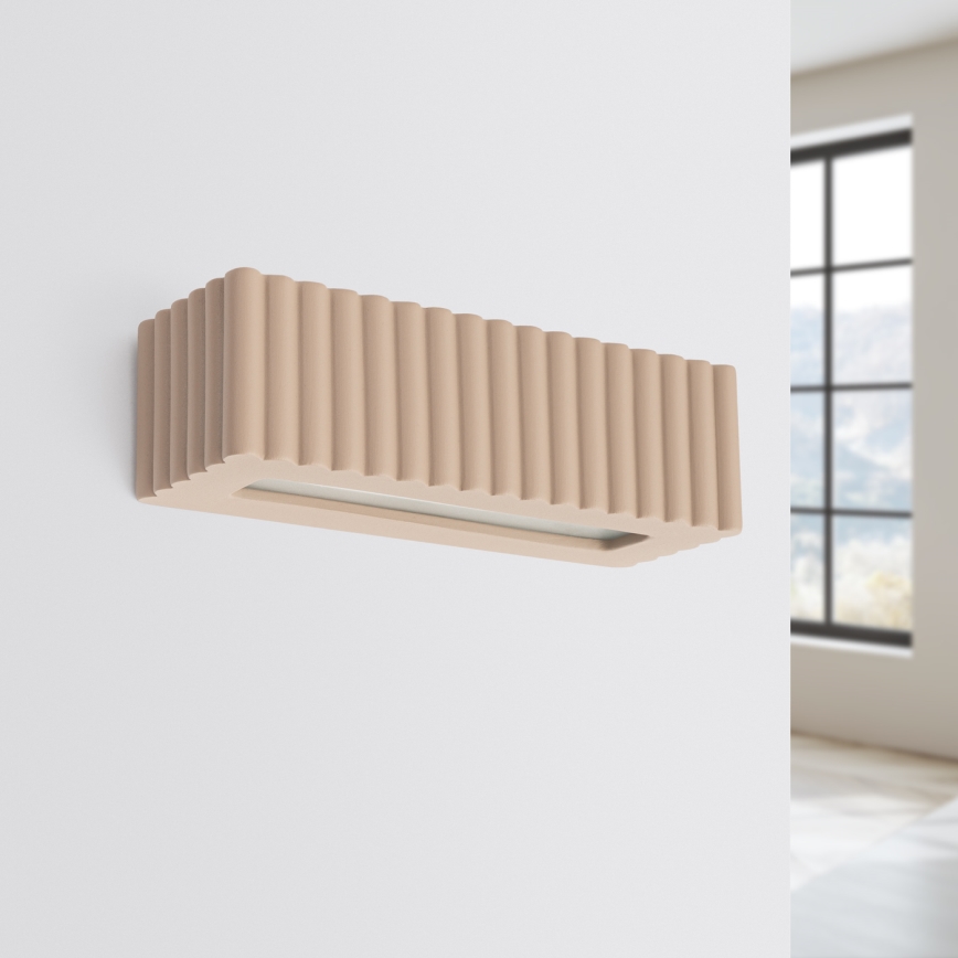 Aplique de pared RIGATA 1xE27/15W/230V cerámica/taupe