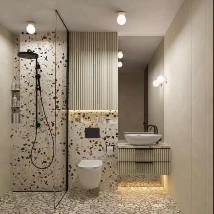 Aplique de pared para baño ZORI 1xG9/8W/230V IP44 beige