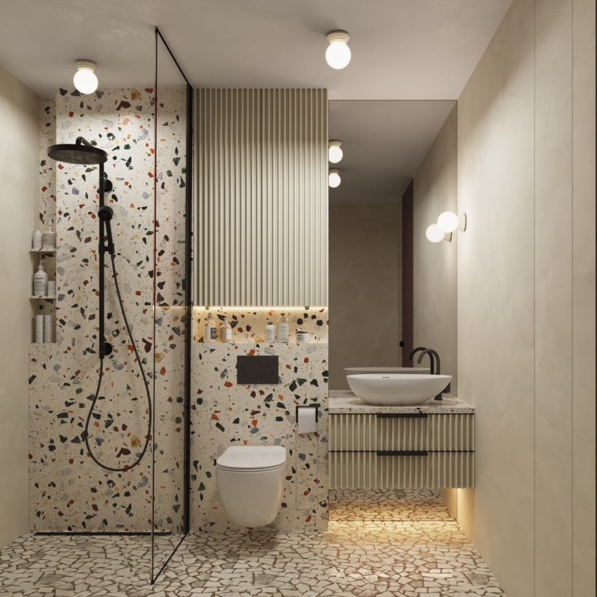 Aplique de pared para baño ZORI 1xG9/8W/230V IP44 beige