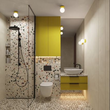 Aplique de pared para baño ZORI 1xG9/8W/230V IP44 amarillo