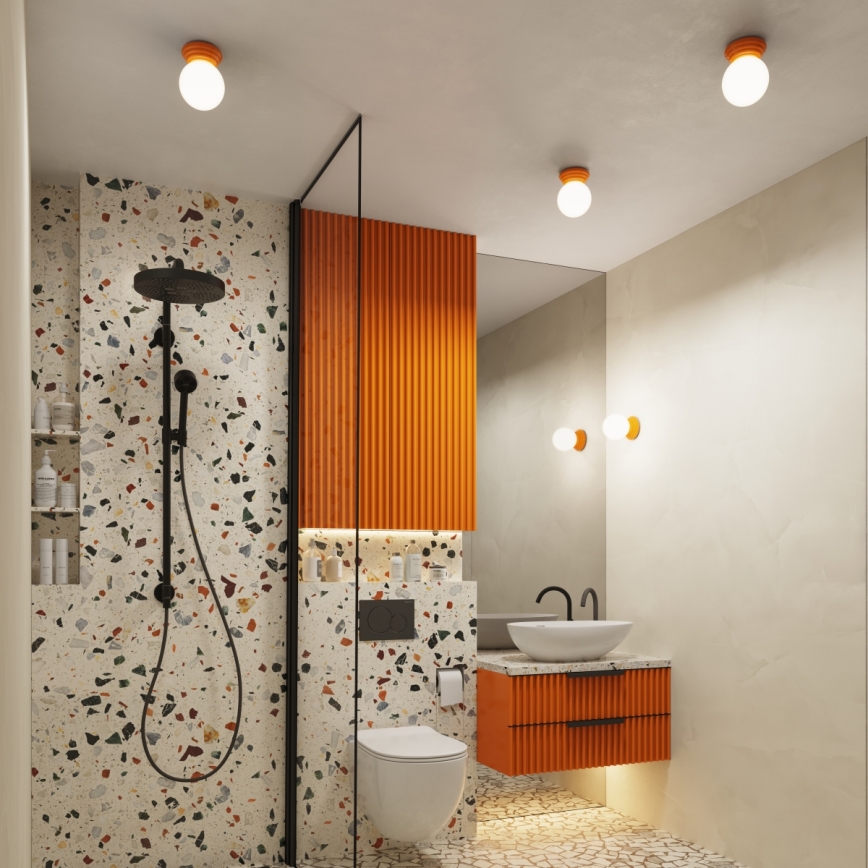 Aplique de pared para baño ZORI 1xG9/8W/230V IP44 naranja
