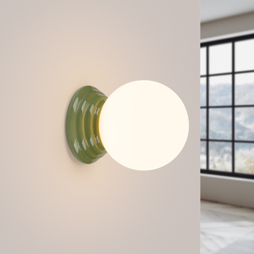 Aplique de pared para baño ZORI 1xG9/8W/230V IP44 verde