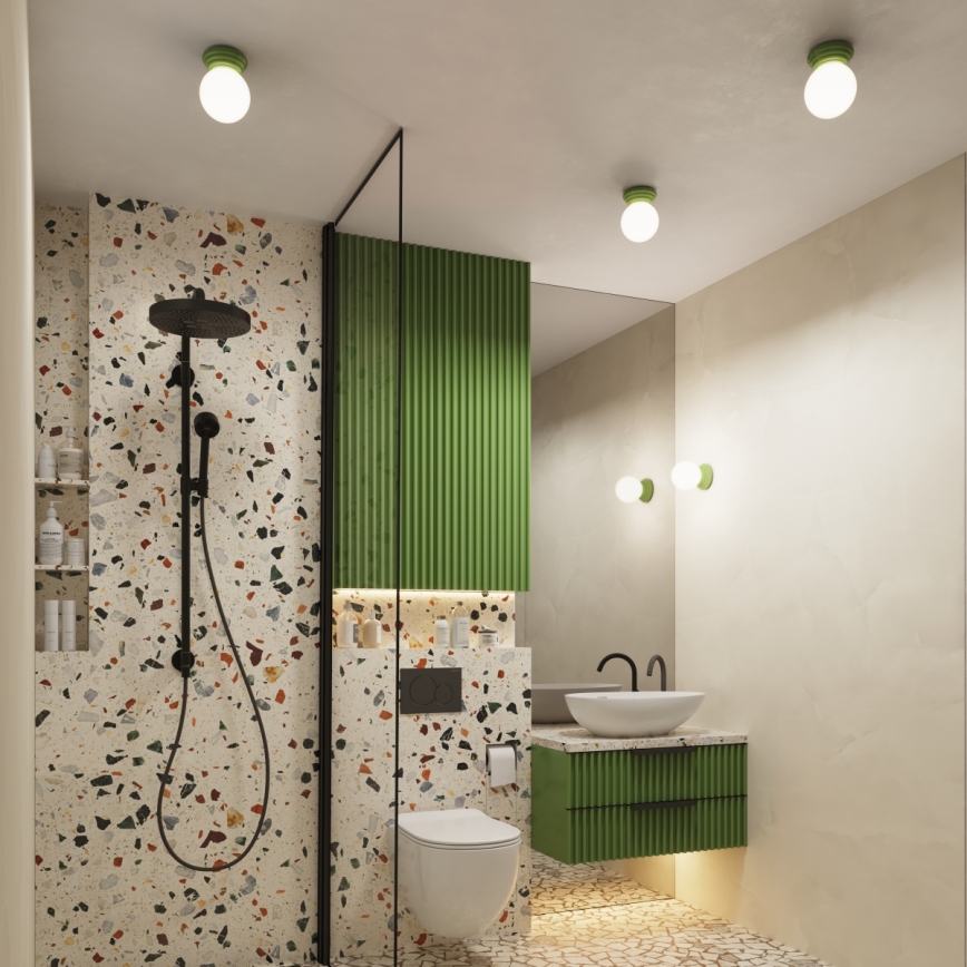 Aplique de pared para baño ZORI 1xG9/8W/230V IP44 verde