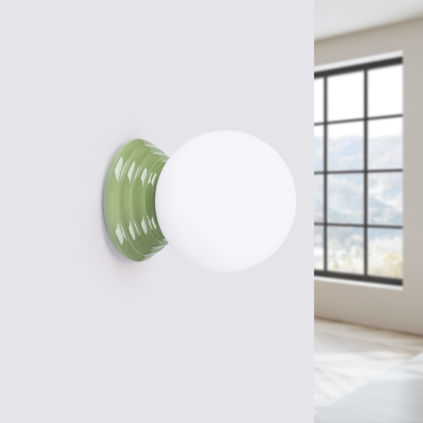 Aplique de pared para baño ZORI 1xG9/8W/230V IP44 verde