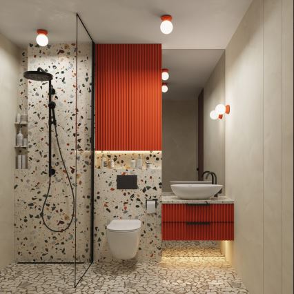 Aplique de pared para baño ZORI 1xG9/8W/230V IP44 rosa