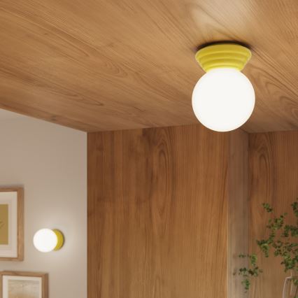 Lámpara de techo para baño ZORI 1xG9/8W/230V Ø 12 cm IP44 amarilla