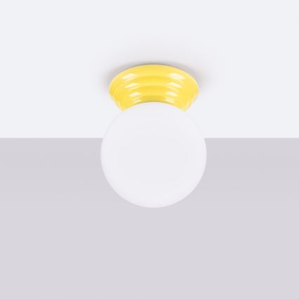 Lámpara de techo para baño ZORI 1xG9/8W/230V Ø 12 cm IP44 amarilla