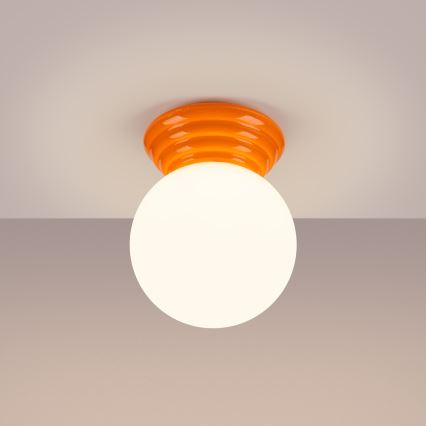 Lámpara de techo para baño ZORI 1xG9/8W/230V Ø 12 cm IP44 naranja