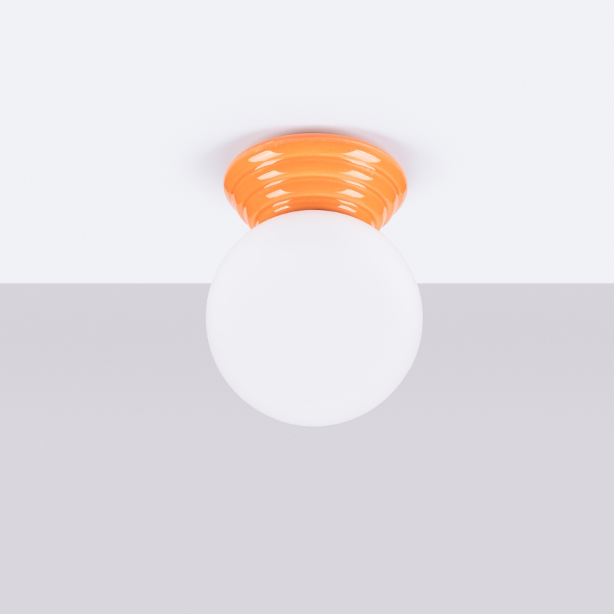 Lámpara de techo para baño ZORI 1xG9/8W/230V Ø 12 cm IP44 naranja