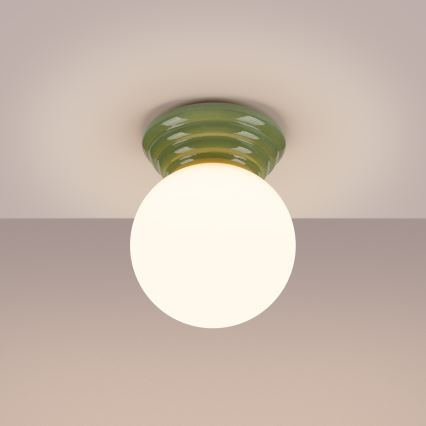 Lámpara de techo para baño ZORI 1xG9/8W/230V Ø 12 cm IP44 verde