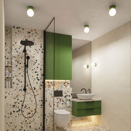 Lámpara de techo para baño ZORI 1xG9/8W/230V Ø 12 cm IP44 verde