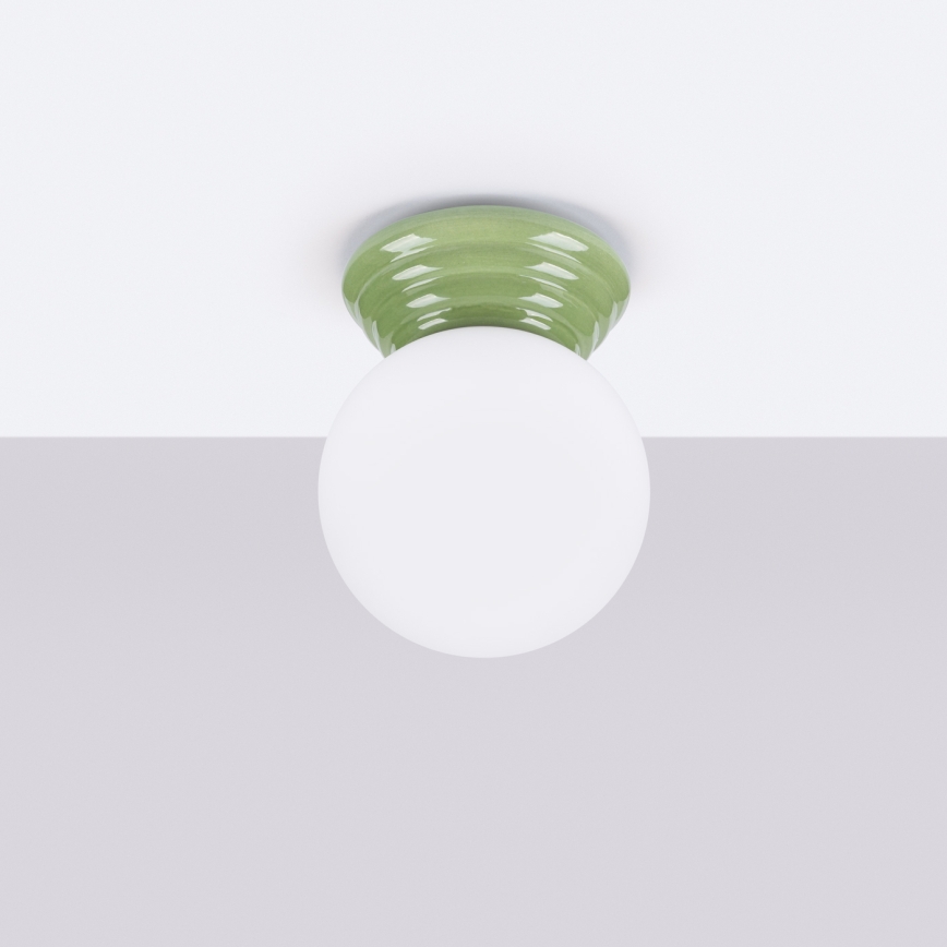 Lámpara de techo para baño ZORI 1xG9/8W/230V Ø 12 cm IP44 verde