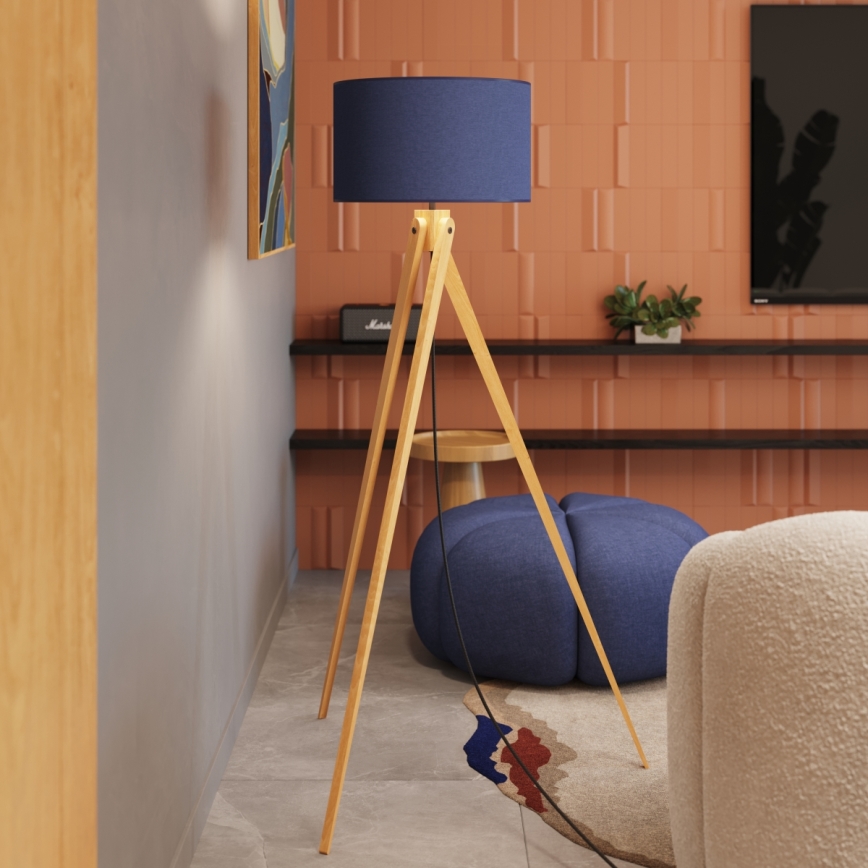 Lámpara de pie NATT 1xE27/15W/230V azul