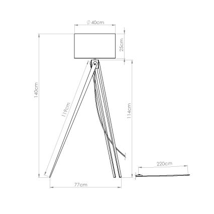Lámpara de pie NATT 1xE27/15W/230V azul