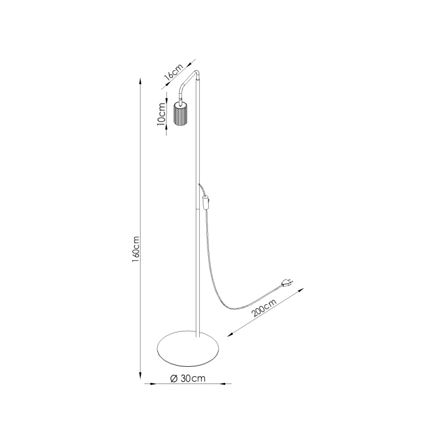 Lámpara de pie KARBON 1xGU10/10W/230V negra