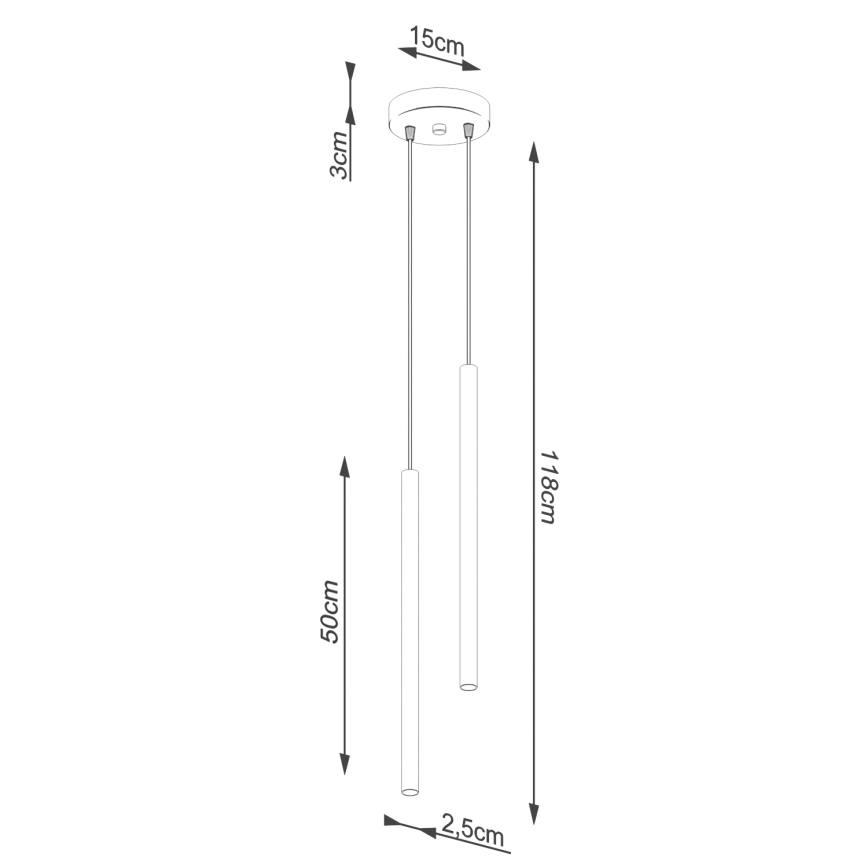 Lámpara colgante con cable PASTELO 2xG9/8W/230V taupe