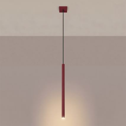 Lámpara colgante con cable PASTELO 1xG9/8W/230V roja