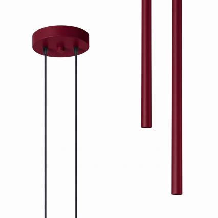 Lámpara colgante con cable PASTELO 2xG9/8W/230V roja