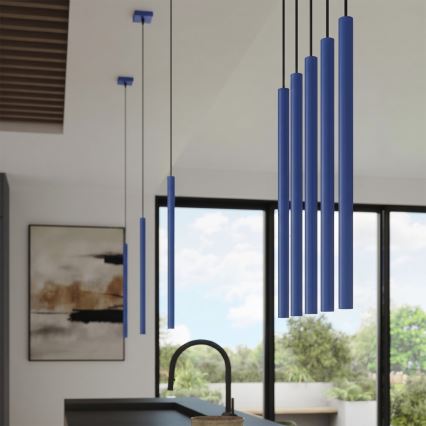 Lámpara suspendida por cable PASTELO 1xG9/8W/230V azul